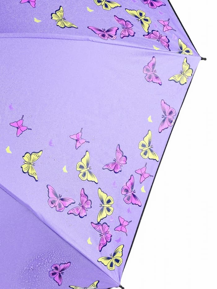 Зонт механический «Бабочки», с проявляющимся рисунком, 4 сложения, 8 спиц, R=47/55 см, d=94 см, МИКС
