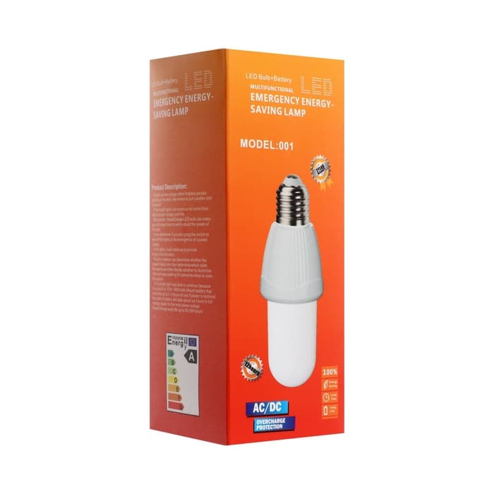 Лампа светодиодная, Е27, 6 Вт, 6500К, 220 В, с аккумулятором