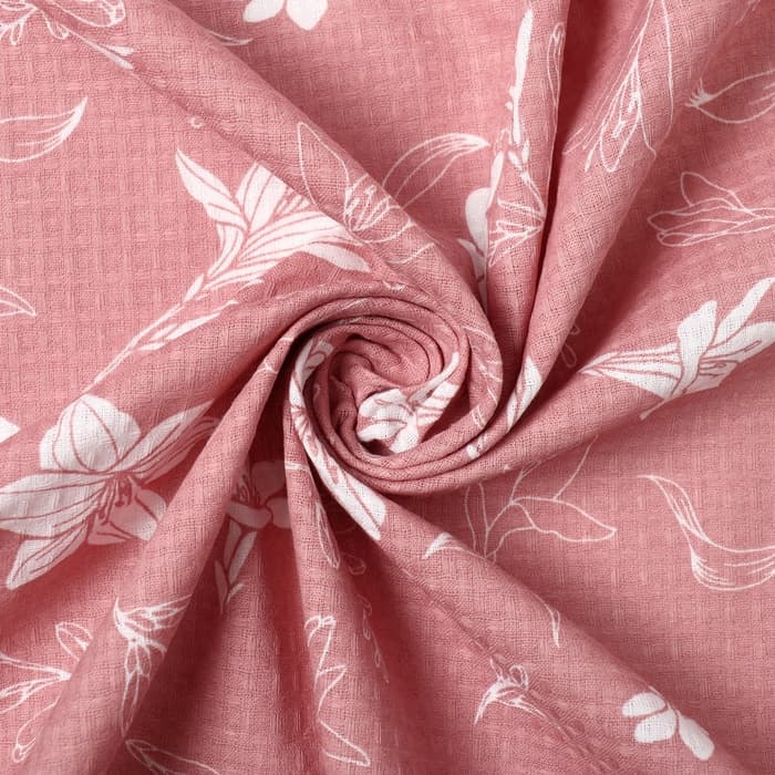 Простыня вафельная для бани «Этель. Лилия», 150×180 см, хлопок 100%, розовая