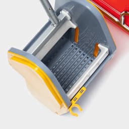 Тележка уборочная одноведерная с вертикальным отжимом и сеткой, красное ведро 25 л, хромированная рама