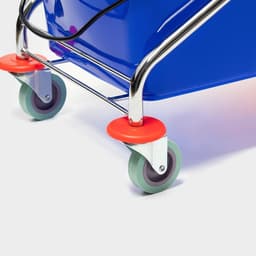 Тележка для уборки с вертикальным отжимом, два ведра по 25 л, на колёсах, хромированная рама