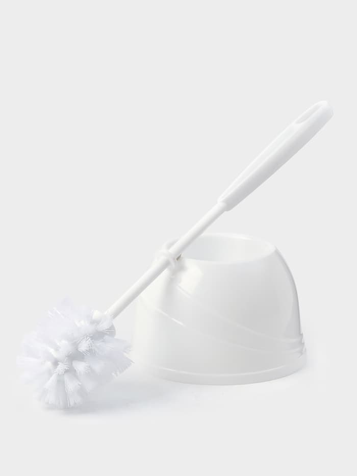 Ёршик для унитаза Aqua, 13×13×36 см, с подставкой, белый