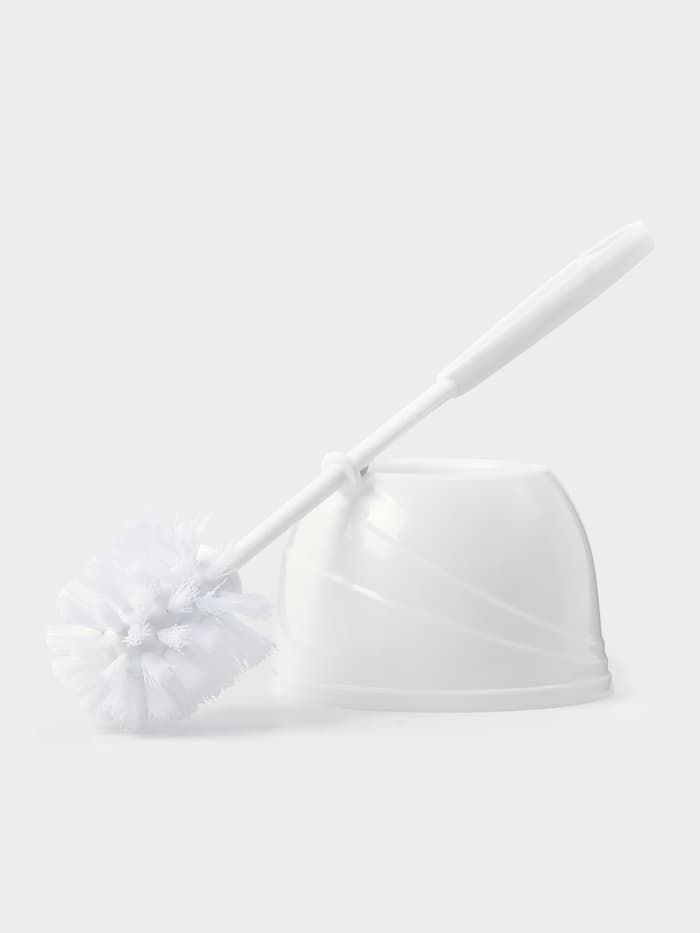 Ёршик для унитаза Aqua, 13×13×36 см, с подставкой, белый