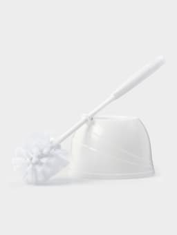 Ёршик для унитаза Aqua, 13×13×36 см, с подставкой, белый