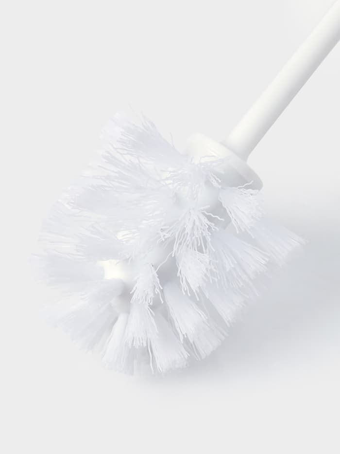 Ёршик для унитаза Aqua, 13×13×36 см, с подставкой, белый