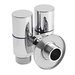 Кран для бытовых приборов ZEIN, 1/2" × 1/2", угловой, двойной, хром