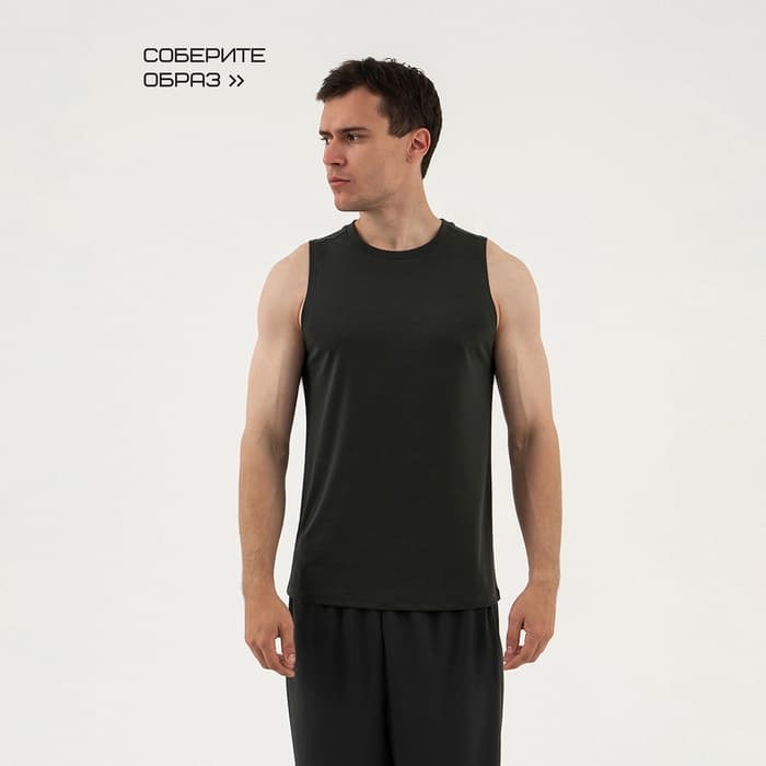 Майка мужская Resport, размер 48, цвет зелёный, серый