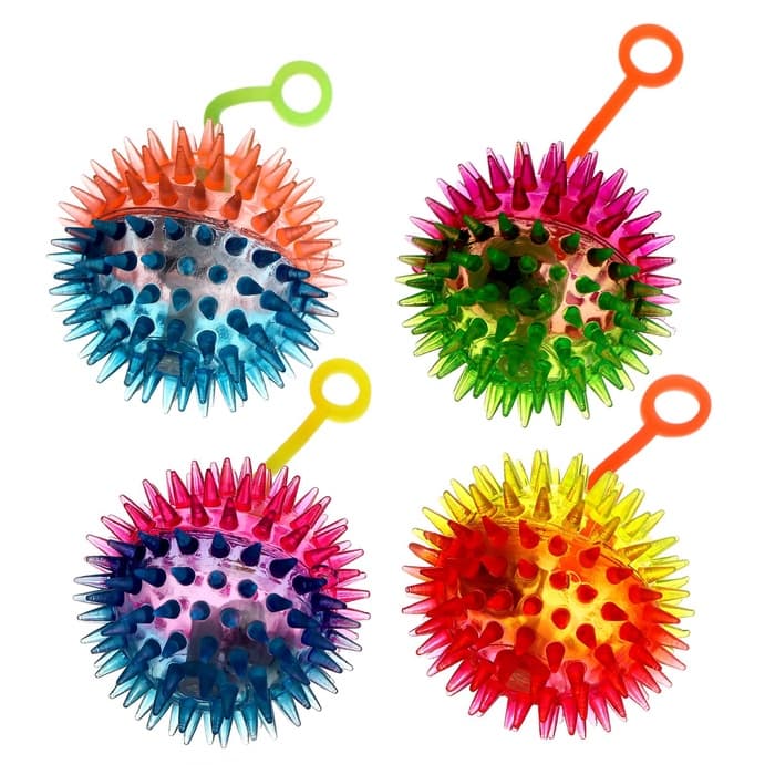 Мяч световой на резиночке, 6.5 см, прозрачный, набор 3 шт., МИКС