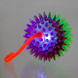 Мяч световой на резиночке, 6.5 см, прозрачный, набор 3 шт., МИКС