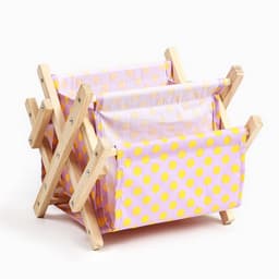 Газетница-подставка для книг и журналов «Горошек», 30×20×30 см, розовая