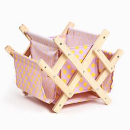 Газетница-подставка для книг и журналов «Горошек», 30×20×30 см, розовая