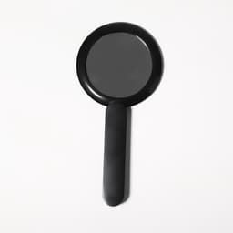 Зеркало с ручкой, складное, двустороннее, с увеличением х2, 8.3×10×1.3 см, (d=6.4 см), чёрное