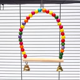 Качели для птиц, 20 см, с деревянной жёрдочкой, цвет МИКС