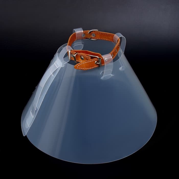 Ветеринарный воротник с креплением на ошейник, ОШ 14-34 см, высота 20 см, без ошейника