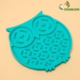 Коврик для лизания, 15×16 см, на присосках, зелёный