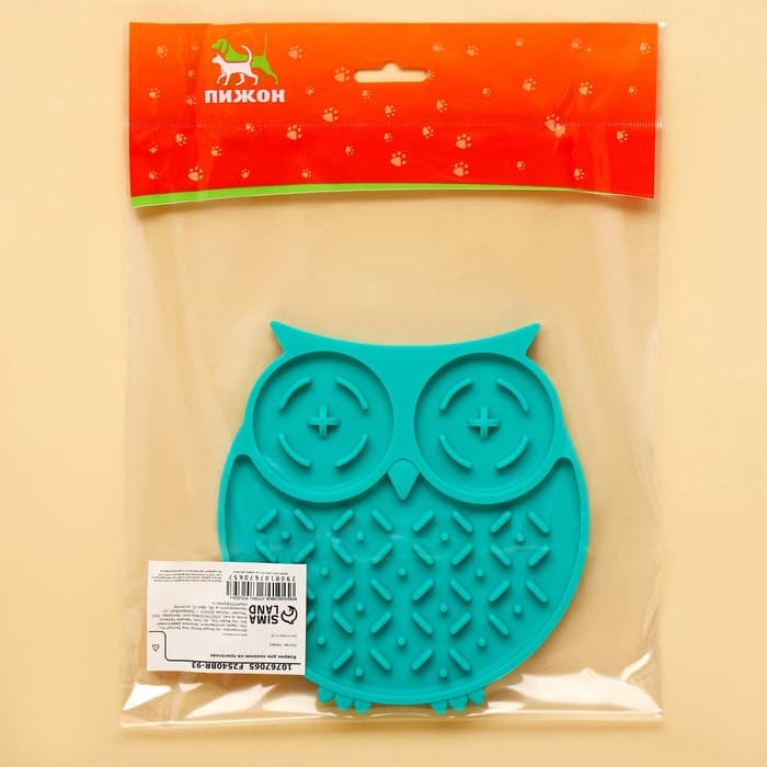 Коврик для лизания, 15×16 см, на присосках, зелёный