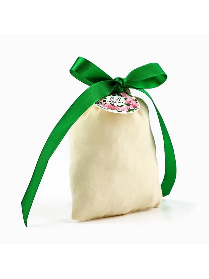 Мешочек подарочный из хлопка «С 8 марта», 10×12 см ± 1.5 см