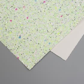 Лист для творчества искусственная кожа «Блёстки», бело-зелёный лист 33×20 см, толщина 1.6 мм