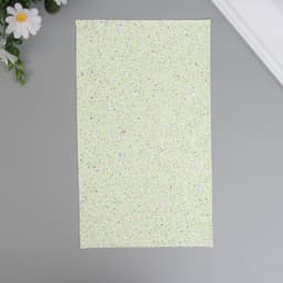 Лист для творчества искусственная кожа «Блёстки», бело-зелёный лист 33×20 см, толщина 1.6 мм