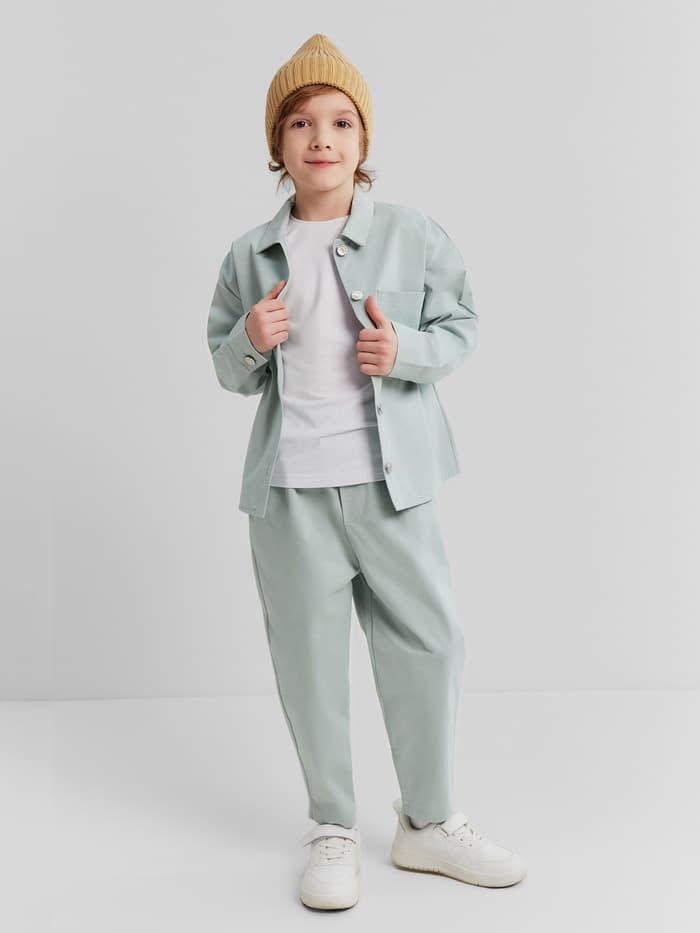 Джинсы для мальчика MINAKU: Jeans collection, светло-зелёные, рост 134 см