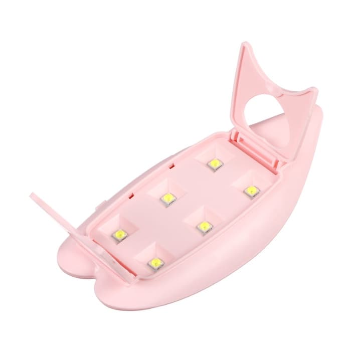 Лампа для маникюра LUF-09, UV/LED, 6 диодов, 6 Вт, USB, розовая