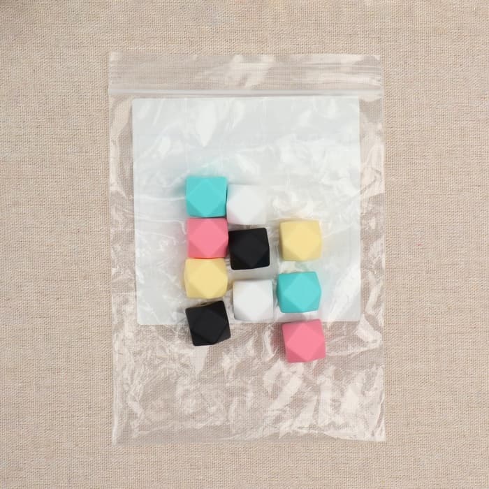 Набор бусин для макраме «Шестиугольник», d=17 мм, силикон, 10 шт.