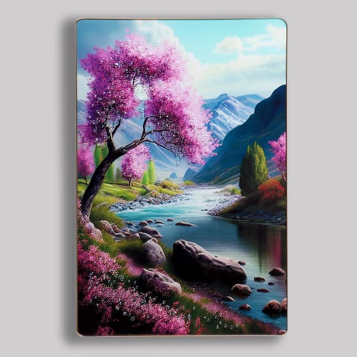 Картина акрил «Сакура летнее утро», 60×39.5 см