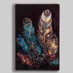 Картина акрил «Перо колор сияние», 60×39.5 см