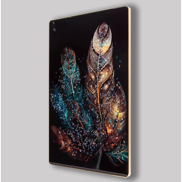 Картина акрил «Перо колор сияние», 60×39.5 см