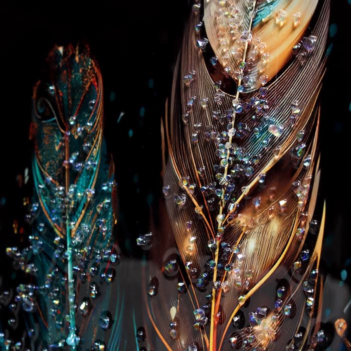 Картина акрил «Перо колор сияние», 60×39.5 см