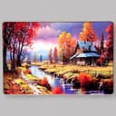 Картина акрил «Осень в деревне», 39.5×60 см