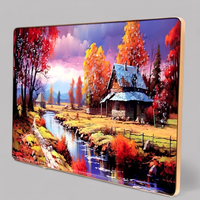 Картина акрил «Осень в деревне», 39.5×60 см