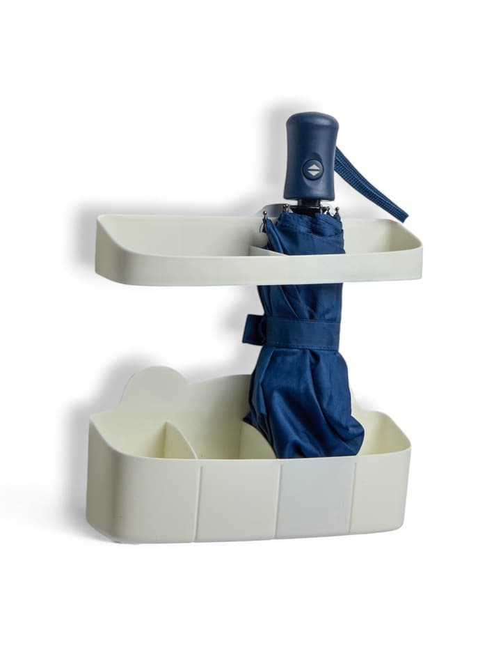 Подставка для зонтов, пластик, 23.5×7.5×11 см, 6.5×23.5×4 см, белая