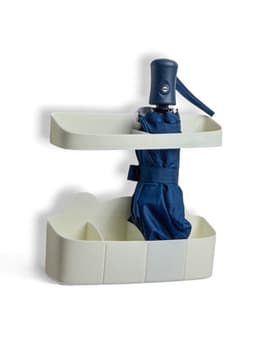 Подставка для зонтов, пластик, 23.5×7.5×11 см, 6.5×23.5×4 см, белая