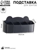 Подставка для зонтов, пластик, 23.5×7.5×11 см, чёрная