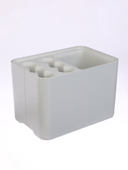 Подставка для зонтов, пластик, 6 круглых, 4 квадратных отделений, 18×18×26.5 см, серая