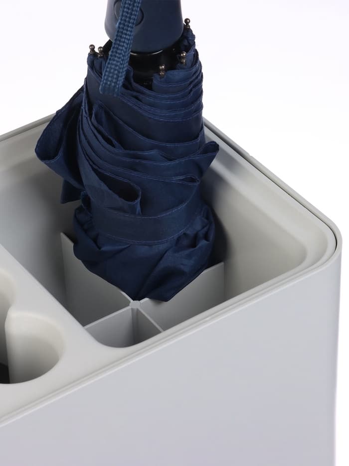 Подставка для зонтов, пластик, 6 круглых, 4 квадратных отделений, 18×18×26.5 см, серая