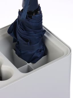 Подставка для зонтов, пластик, 6 круглых, 4 квадратных отделений, 18×18×26.5 см, серая