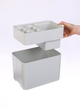 Подставка для зонтов, пластик, 6 круглых, 4 квадратных отделений, 18×18×26.5 см, серая