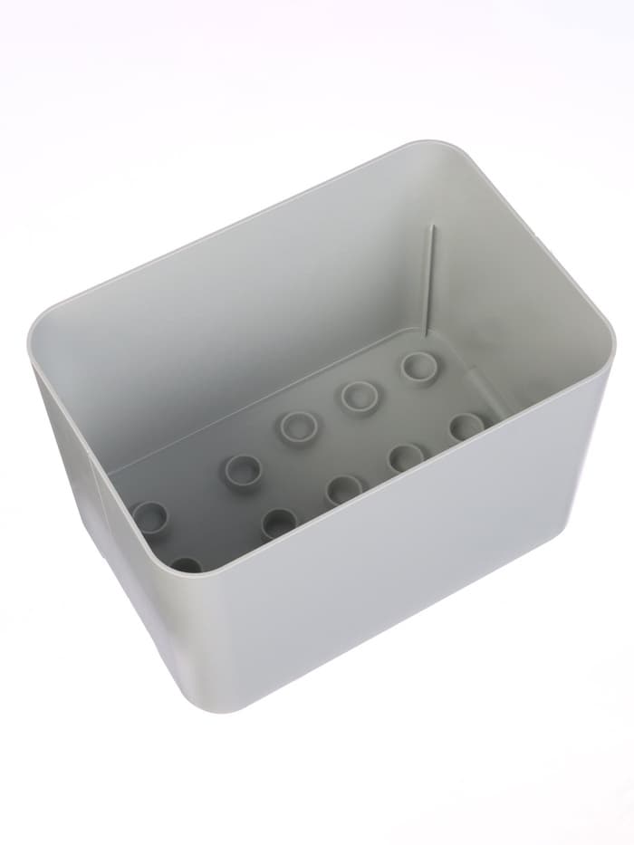 Подставка для зонтов, пластик, 6 круглых, 4 квадратных отделений, 18×18×26.5 см, серая