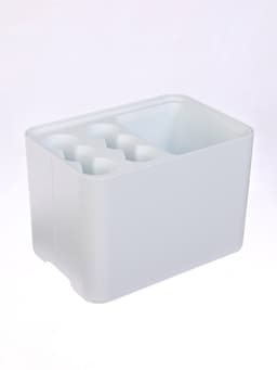 Подставка для зонтов, пластик, 6 круглых, 4 квадратных отделений, 18×18×26.5 см, белая