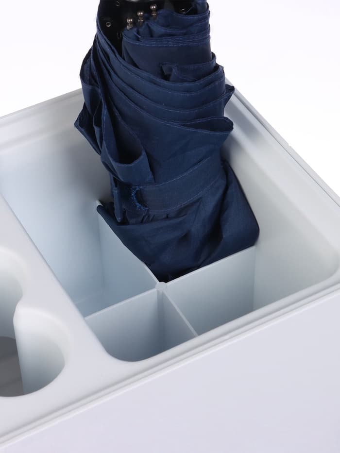 Подставка для зонтов, пластик, 6 круглых, 4 квадратных отделений, 18×18×26.5 см, белая