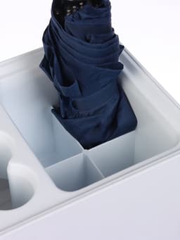 Подставка для зонтов, пластик, 6 круглых, 4 квадратных отделений, 18×18×26.5 см, белая