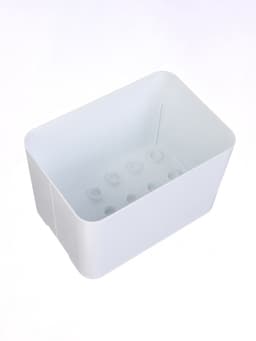 Подставка для зонтов, пластик, 6 круглых, 4 квадратных отделений, 18×18×26.5 см, белая