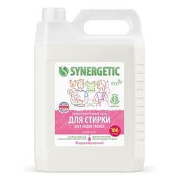 Жидкое средство для стирки Synergetic, гель, универсальное, гипоаллергенное, 5 л
