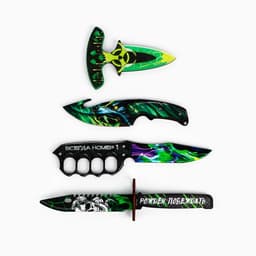 Деревянное оружие «Зеленый» нож кастет, нож-штык, нож тычковый, нож с крюком