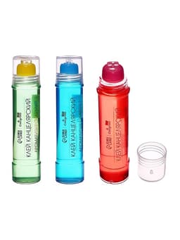 Клей канцелярский Calligrata TOP, 50 грамм, густой, с силиконовым аппликатором, цветной, МИКС