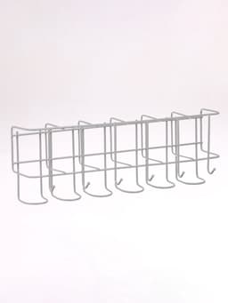 Подставка для зонтов настенная, с крючками, металл, 6.4×13×39 см, белая