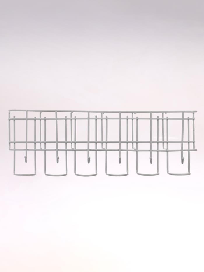 Подставка для зонтов настенная, с крючками, металл, 6.4×13×39 см, белая