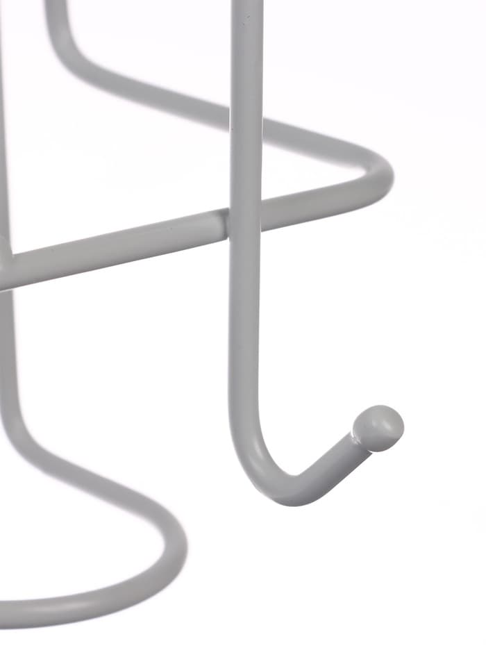 Подставка для зонтов настенная, с крючками, металл, 6.4×13×39 см, белая